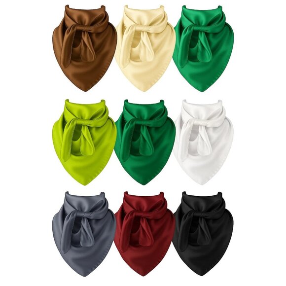 Brown Wild Rag Large Scarf 23x23 Inches Satin Western Accessory Cowgirl or Cowbo - Picture 3 of 6